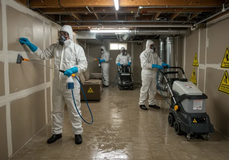 Basement Moisture Removal and Structural Drying process in Valley Park, MO